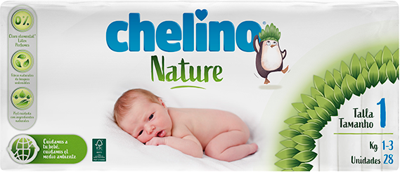 Chelino Nature Pañal Infantil Talla 1 (1-3 kg), 252 Pañales por 28,81€