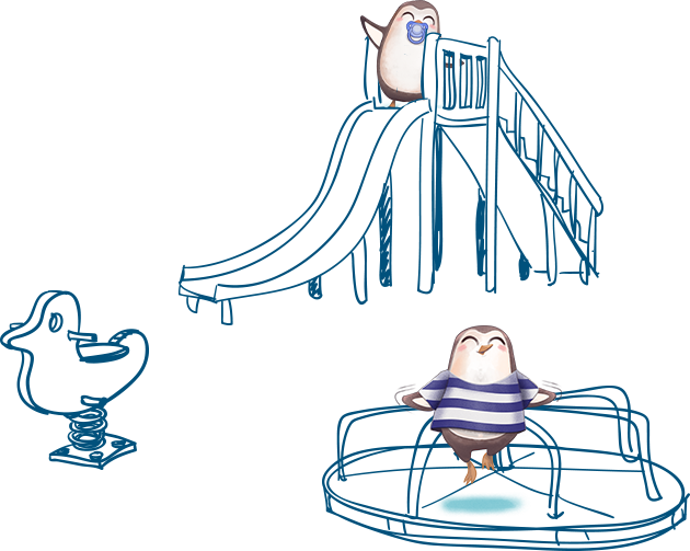 Chelino Slider mayo dibujos pinguinos